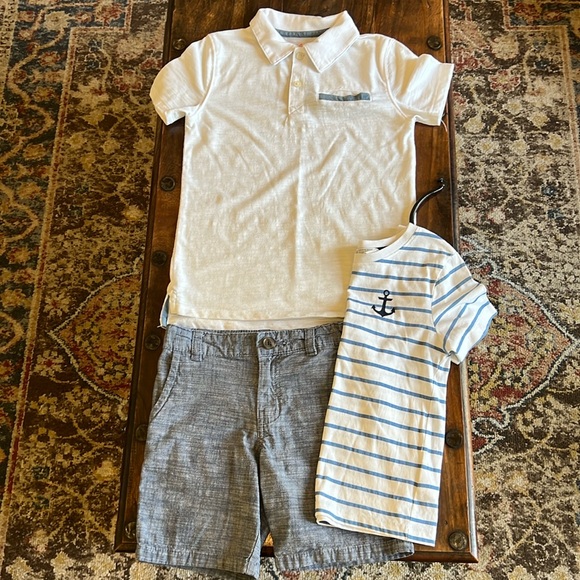 Cat & Jack Boys Matching Set Short Polo T-Shirt Size 6 - Picture 1 of 11